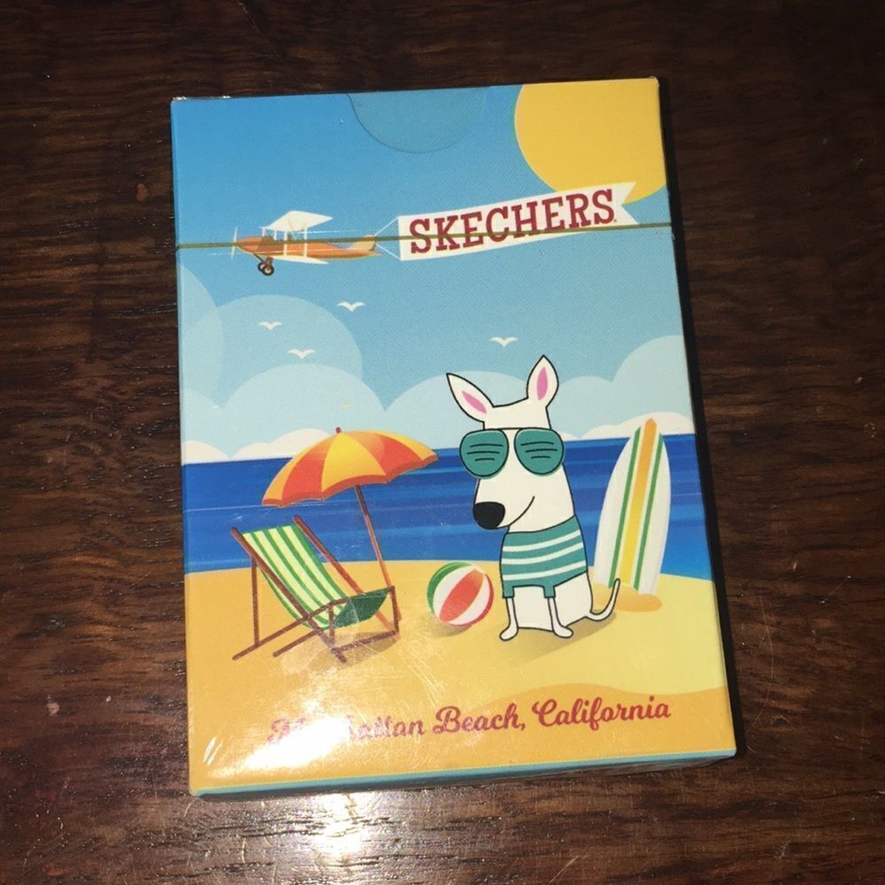 Skechers Sunny Manhattan Beach California Dog Sunglasses playing cards NEW